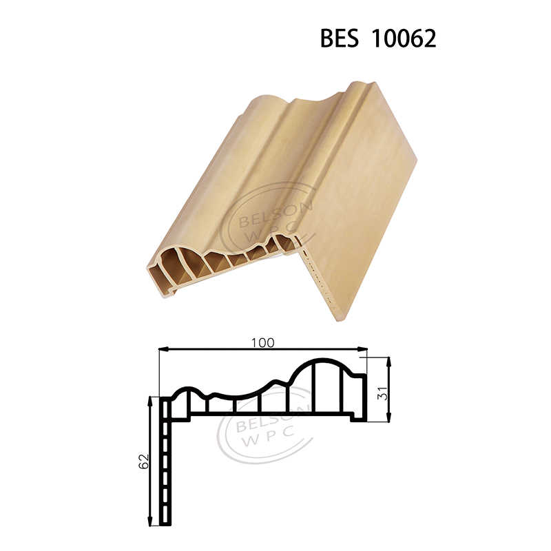 Belson WPC BES-10062 طول مخصص 10 سم عرض شكل موجة WPC architrave مصمم بشكل فريد فقط في مصنعنا