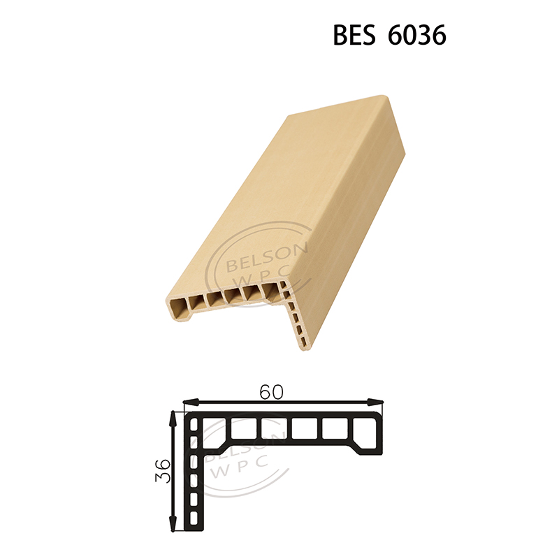 Belson WPC BES-6036 طول مخصص 6 سم عرض شكل مستقيم WPC عتبة تحظى بشعبية كبيرة في المشروع