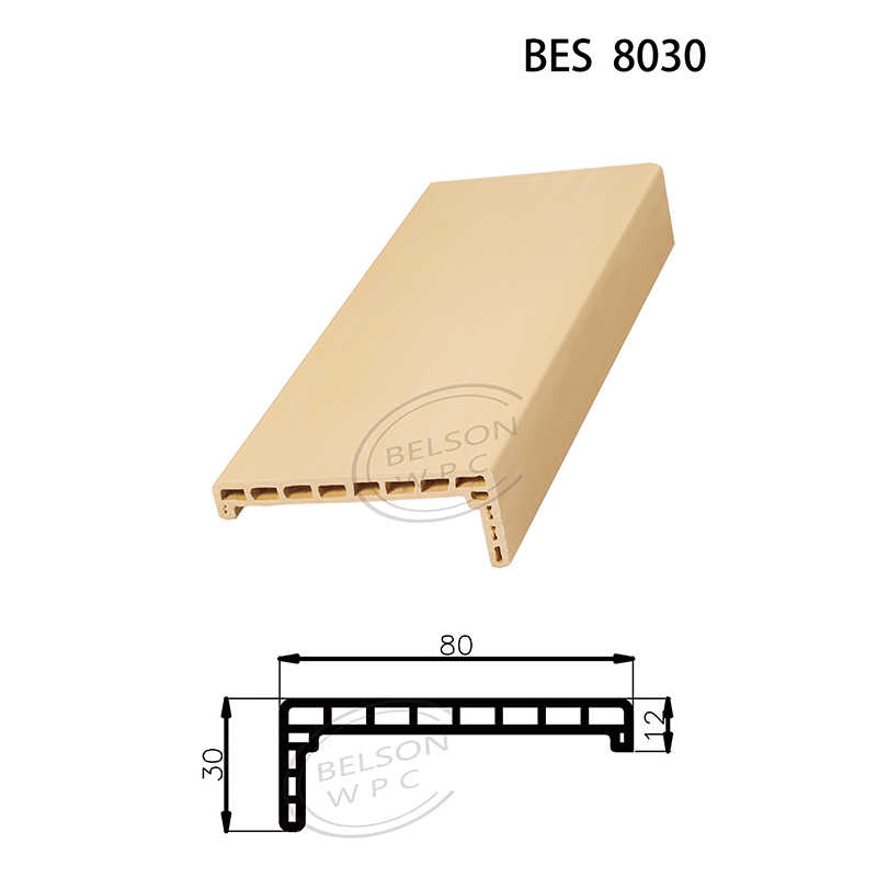 Belson WPC BES-8030 طول مخصص 8 سم عرض شكل مستقيم WPC عتب للإنتاج الضخم لعضادة الباب WPC