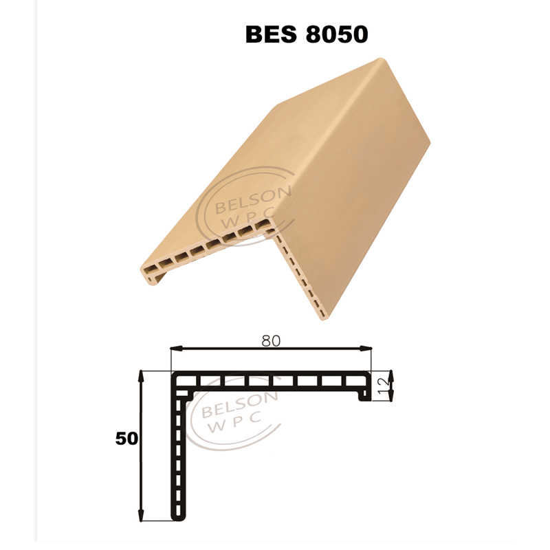 Belson WPC BES-8050 طول مخصص 8 سم عرض شكل مستقيم WPC عتبة الإطار الخارجي مواد الديكور