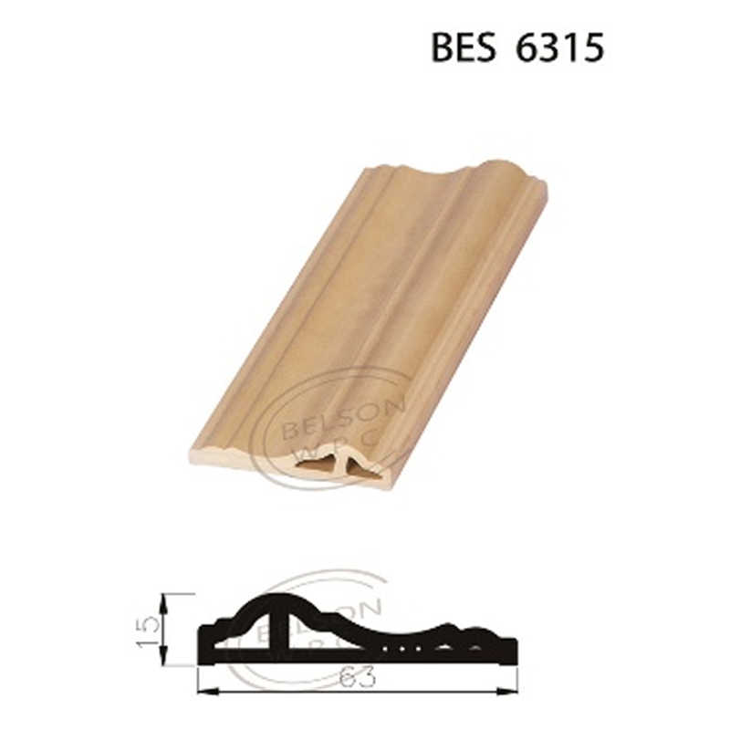 Belson WPC BES 6315 مخصص طول عرض 63 مم WPC ملحق خط زخرفة باب التجميع