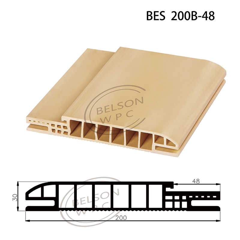 Belson WPC BES 200B-48J مخصص طول عرض 21 سم سمك 40 مم مع إطار باب WPC على شكل قوس سفلي
