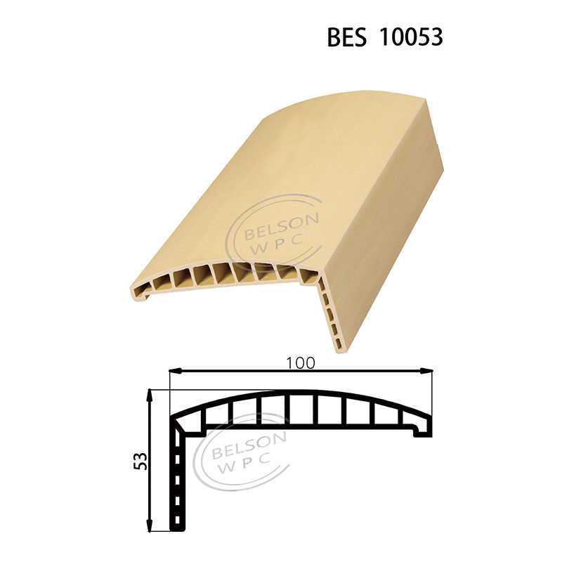 Belson WPC BES-10053 طول مخصص 10 سنتيمتر عرض شكل دائري WPC عتبة مصممة لعملاء خاصين خطوط أبواب WPC